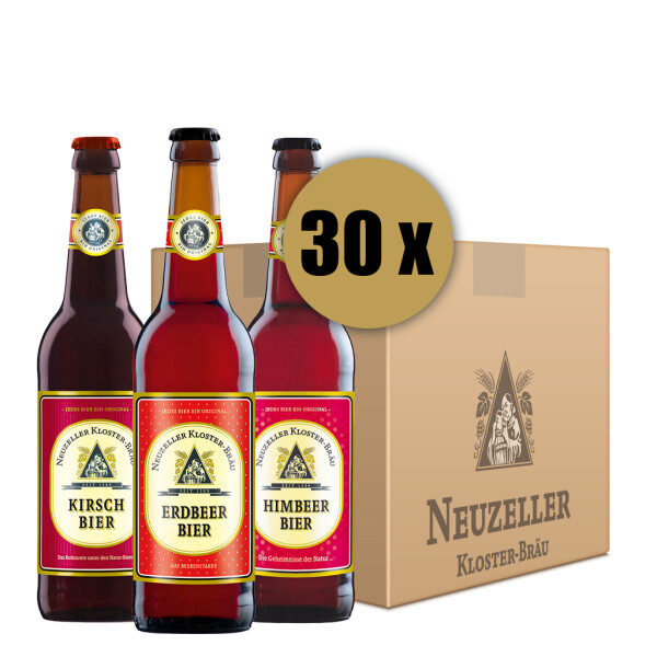 Mix-Karton (je 10 Flaschen Kirsch-Himbeer-Erdbeer Bier)