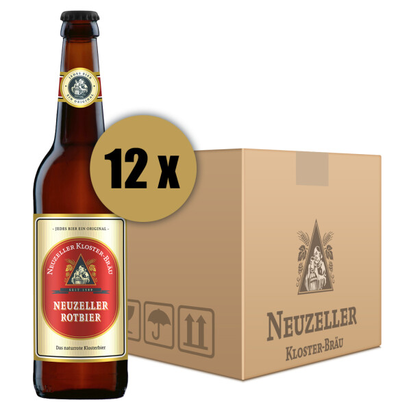 Karton Neuzeller Rotbier mit 12 Flaschen je 0,5 Liter
